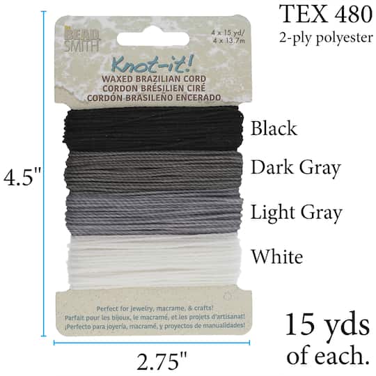 Beadsmith® Knot-it!™ Day & Night Waxed Brazilian Cord